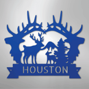 Custom Metal Wall Art - Personalized Antler Monogram Sign