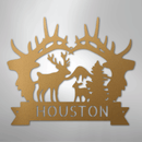 Custom Metal Wall Art - Personalized Antler Monogram Sign