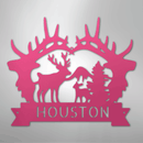 Custom Metal Wall Art - Personalized Antler Monogram Sign