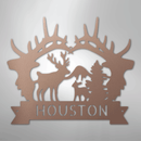 Custom Metal Wall Art - Personalized Antler Monogram Sign