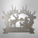 Custom Metal Wall Art - Personalized Antler Monogram Sign
