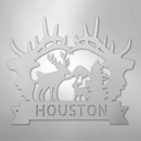 Custom Metal Wall Art - Personalized Antler Monogram Sign