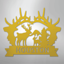 Custom Metal Wall Art - Personalized Antler Monogram Sign