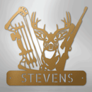 Custom Metal Wall Art - Personalized Buck Monogram Sign