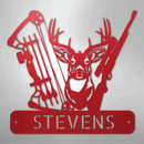 Custom Metal Wall Art - Personalized Buck Monogram Sign