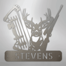 Custom Metal Wall Art - Personalized Buck Monogram Sign