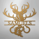 Custom Metal Wall Art - Personalized Deer and Fish Sign