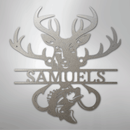 Custom Metal Wall Art - Personalized Deer and Fish Sign