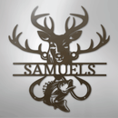 Custom Metal Wall Art - Personalized Deer and Fish Sign