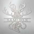 Custom Metal Wall Art - Personalized Deer and Fish Sign