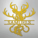 Custom Metal Wall Art - Personalized Deer and Fish Sign
