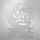 Custom Metal Wall Art - Personalized Moon and Back Monogram Sign