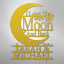 Custom Metal Wall Art - Personalized Moon and Back Monogram Sign