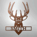 Custom Metal Wall Art - Personalized Buck Antler Sign