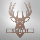 Custom Metal Wall Art - Personalized Buck Antler Sign
