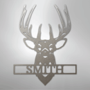 Custom Metal Wall Art - Personalized Buck Antler Sign