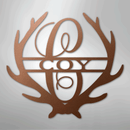 Custom Metal Wall Art - Personalized Deer Antler Monogram Sign