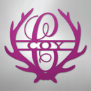 Custom Metal Wall Art - Personalized Deer Antler Monogram Sign