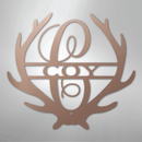 Custom Metal Wall Art - Personalized Deer Antler Monogram Sign