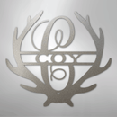 Custom Metal Wall Art - Personalized Deer Antler Monogram Sign