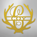 Custom Metal Wall Art - Personalized Deer Antler Monogram Sign