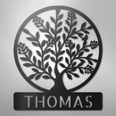 Custom Metal Wall Art - Personalized Tree of Life Name Monogram Sign