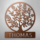 Custom Metal Wall Art - Personalized Tree of Life Name Monogram Sign