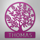 Custom Metal Wall Art - Personalized Tree of Life Name Monogram Sign