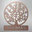 Custom Metal Wall Art - Personalized Tree of Life Name Monogram Sign