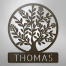 Custom Metal Wall Art - Personalized Tree of Life Name Monogram Sign