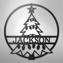 Custom Metal Wall Art - Personalized Christmas Tree Monogram Sign