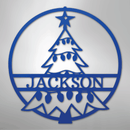 Custom Metal Wall Art - Personalized Christmas Tree Monogram Sign