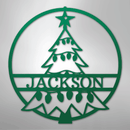 Custom Metal Wall Art - Personalized Christmas Tree Monogram Sign
