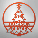 Custom Metal Wall Art - Personalized Christmas Tree Monogram Sign