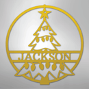 Custom Metal Wall Art - Personalized Christmas Tree Monogram Sign