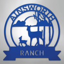 Custom Metal Wall Art - Personalized Sunset Deer Ranch Monogram Sign