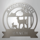 Custom Metal Wall Art - Personalized Sunset Deer Ranch Monogram Sign