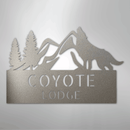 Custom Metal Wall Art - Personalized Coyote Sign
