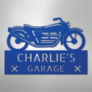 Custom Metal Wall Art - Personalized Biker Garage Name Plaque