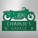 Custom Metal Wall Art - Personalized Biker Garage Name Plaque