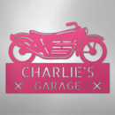Custom Metal Wall Art - Personalized Biker Garage Name Plaque