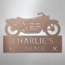 Custom Metal Wall Art - Personalized Biker Garage Name Plaque