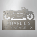Custom Metal Wall Art - Personalized Biker Garage Name Plaque
