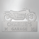 Custom Metal Wall Art - Personalized Biker Garage Name Plaque