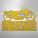 Custom Metal Wall Art - Personalized Biker Garage Name Plaque
