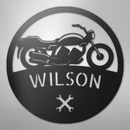 Custom Metal Wall Art - Personalized Biker Monogram Sign