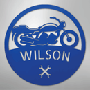 Custom Metal Wall Art - Personalized Biker Monogram Sign