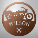 Custom Metal Wall Art - Personalized Biker Monogram Sign