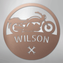 Custom Metal Wall Art - Personalized Biker Monogram Sign