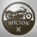Custom Metal Wall Art - Personalized Biker Monogram Sign